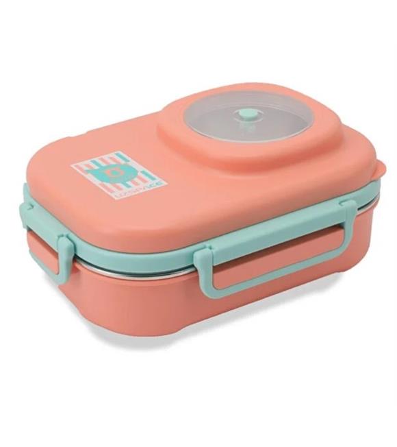 Vagonlife 8021 600ml 3 Bölmeli Mercan Çelik Saklama Kabı