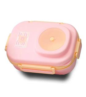 Vagonlife 8021 600ml 3 Bölmeli Pembe Çelik Saklama Kabı