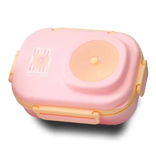 Vagonlife 8021 600ml 3 Bölmeli Pembe Çelik Saklama Kabı Okula Dönüş Kampanyası Saklama Kapları