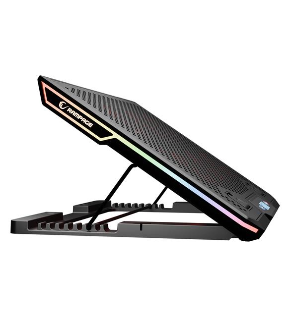 Rampage Blizzard R7 RGB Işıklı 6 Fanlı LCD Ekranlı 2 Usb Soketli 13-15.6 Notebook Soğutucu Stand