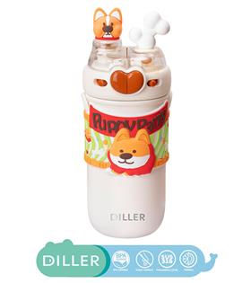 Vagonlife Diller D9239 520ml Çift Kullanım Askılı Pipetli Çelik Matara