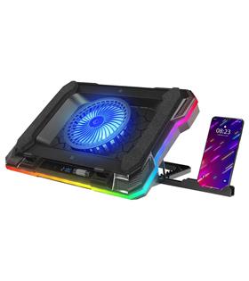 Rampage S49 Cyclone Siyah 10 Mode RGB 140-140mm 1Fanlı 14-19" LED Ekranlı Notebook Soğutucu Stand