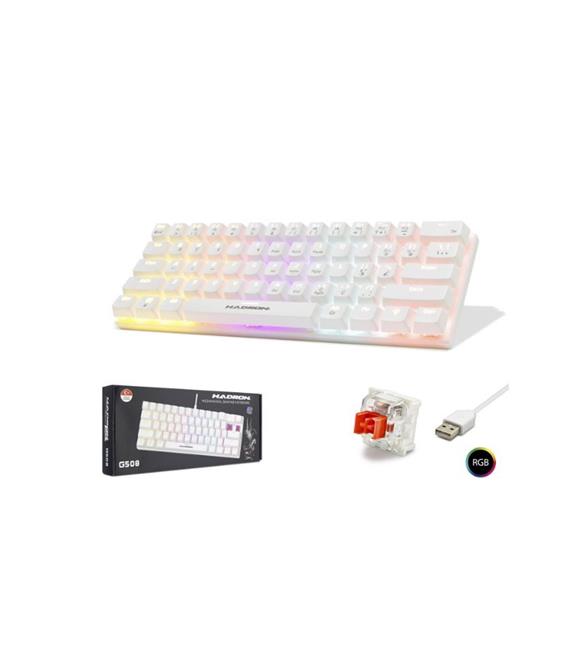 Hadron G508R Kablolu Oyuncu Mini Klavye Mekanik Red Switch Rgb Q Beyaz