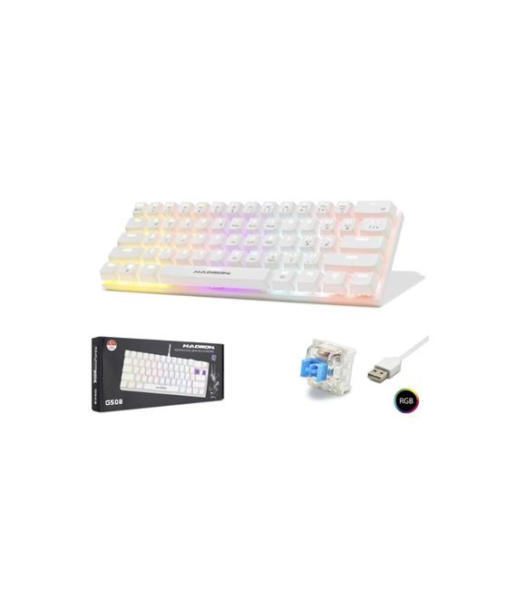 Hadron G508B Kablolu Oyuncu Mini Klavye Mekanik Blue Switch Rgb Q Beyaz