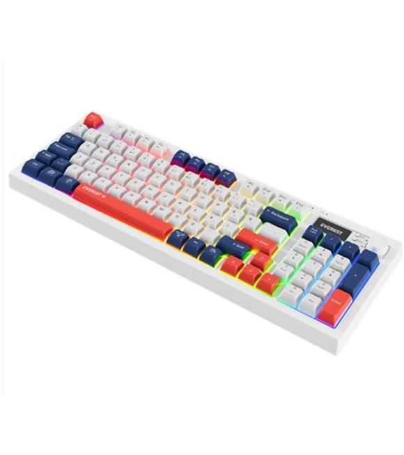 Everest KB-85 SILENT PRO Kablosuz Beyaz-Mavi-Kırmızı SESSİZ RGB Wireless 2.4Ghz Q  Oyuncu Klavyesi