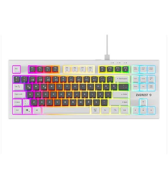 Everest KB-98 SILENT TKL Gri Mavi-Beyaz Rainbow Q Membrane Klavye