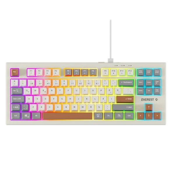 Everest KB-98 SILENT TKL Gri-Gri Mavi-Kahve Rainbow Q Membrane Klavye