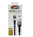 Elba Elb120-4 120w   Lightning To Usb 1Mt Siyah Örgülü  Şarj Kablosu ( Data Veri )