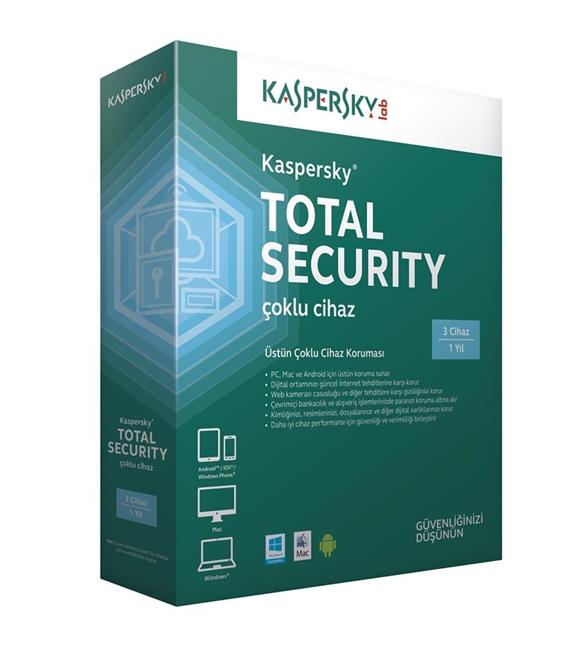 Kaspersky Total Security 3 Kullanıcı 1 Yıl